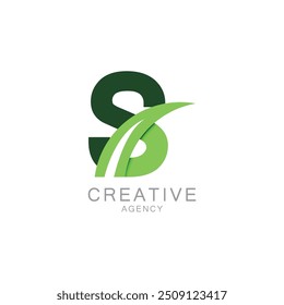 Logotipo verde moderno de la S para el diseño creativo de la agencia
