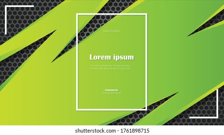 Modern green sport abstract background in full HD size, vector template for your design work, presentation, website or others.