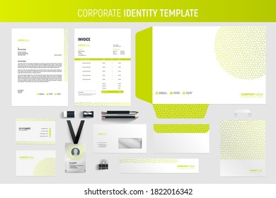 Modern green stationery template set