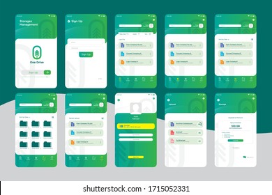 Modern Green Storage Management App UI Kit Template