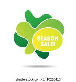 Modern green summer banner. Flat geometric liquid form for the design of a logo, flyer or presentation. 