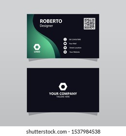 Modern Green Tosca Bussines Card Template. Elegant Element Composition Design With Clean Concept.