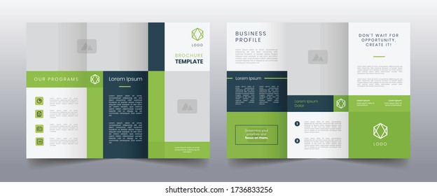 modern green trifold business brochure template