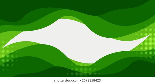 Fundo abstrato de onda verde moderno com curvas de gradiente em camadas e textura de meio-tom, elegante e moderno design vetorial para banner digital, site, apresentação, capa de negócios, n modelo de tecnologia