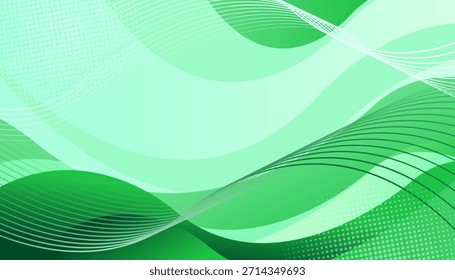 Modern Green Wave Abstract Background