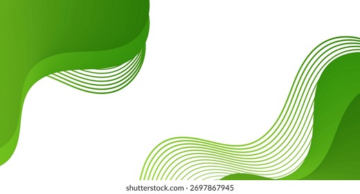 Fondo de onda verde moderno con curvas suaves, tonos degradados, concepto de Tecnología futurista