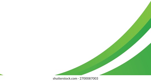 Modern green wave background with smooth curves, gradient tones, and thin white and green flowing lines vector eps10