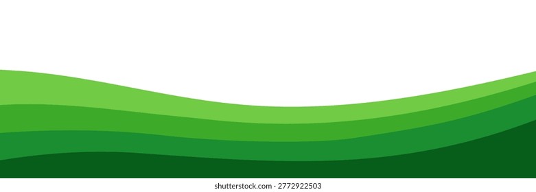 Modern green wave design with flowing abstract patterns creates a fresh graphic backdrop. Vector illustration isolated on white.