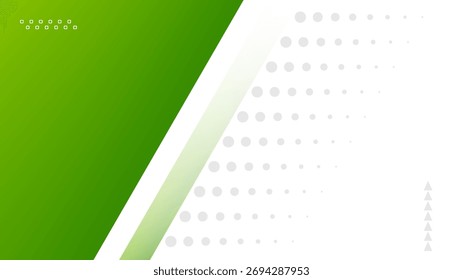 Fondo Abstractas verde y blanco moderno con degradado y puntos. Traje para el Anuncio, el Web, el folleto, el panfleto y la presentación