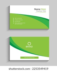 modern green and white business card template design