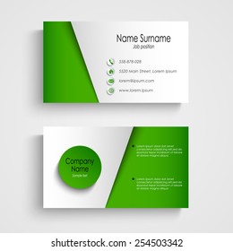 Modern green white business card template