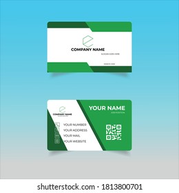 Modern Green and White Colored Business Card Stock Vector Template