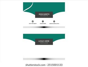 Modern Green and White Creative Business Card Design