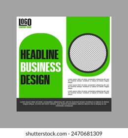 modern green and white social media post design for promotion for business.