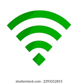 Modern green Wi-Fi icon. Wireless internet icon. Vector.