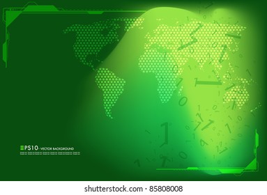 Fondo del mapa del mundo verde moderno con espacio para tu texto
