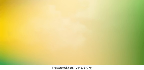 Modern green and yellow gradient backgrounds with clouds. Header banner. Bright abstract presentation backdrop. Vector illustration