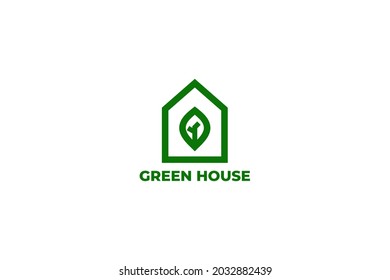 modern greenhouse logo template vector