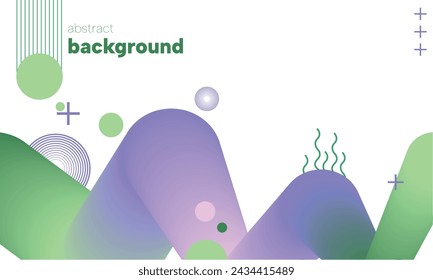 Modern green-violet horizontal background with gradient. Colorful liquid cover for poster, banner, flyer and presentation. Modern gradient for screens and mobile applications. Vector image.