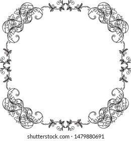 Modern greeting card, with elegant frame, for motif leaf flower. Vector