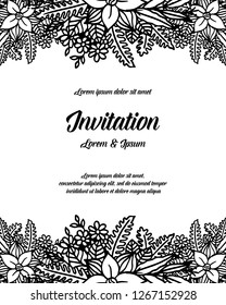 Modern Greeting Card Floral Frame Vector Illustration