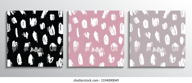 Modern greeting cards set stylish design. Vector illustration