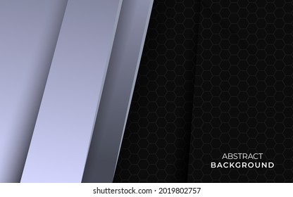 diseño moderno de banner de fondo gris abstracto en textura hexagonal