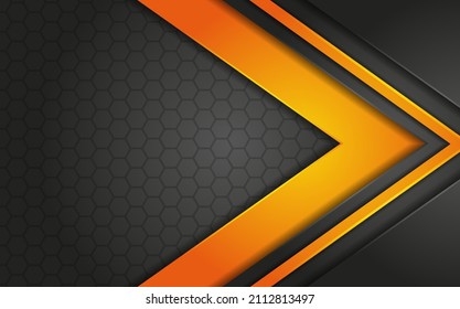 Modern Grey background overlap yellow with light lines effect