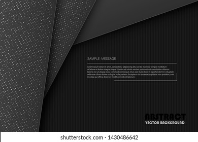 Modern grey background vector overlap layer on dark space with abstract style for background design. Texture with silver glitters dots element decoration.