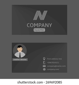 Modern Grey Business Brochure with Sample Text and Company Logo. Vector illustration.