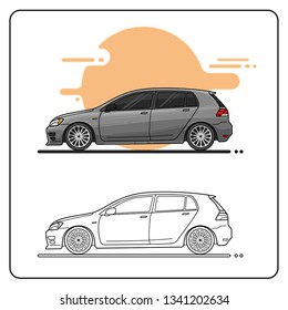 MODERN GREY CAR EASY EDITABLE