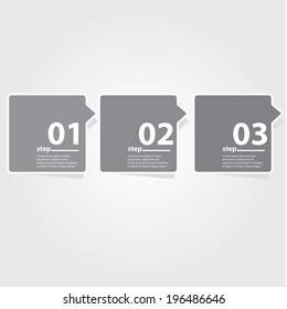 Modern grey Design template / can be used for infographics / numbered banners / graphic or website layout vector