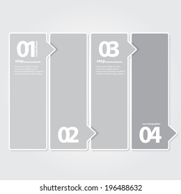 Modern grey Design template / can be used for infographics / numbered banners / graphic or website layout vector