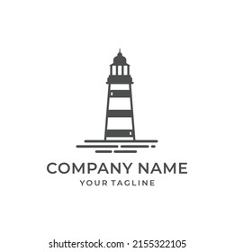 Modern Grey Lighthouse Logo Design