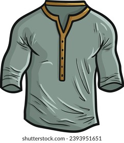 Modern grey men's t-shirt cartoon illustration