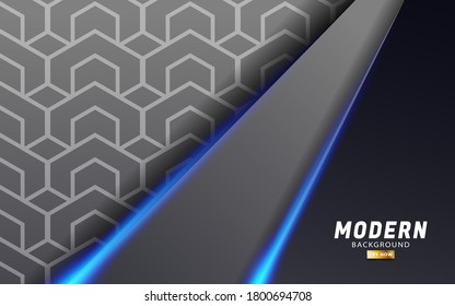 modern grey paper cut background. Abstract realistic layered paper cut decoration texture with geometric pattern. 3d backdrop. Vector illustration. Cover layout template. Material design concept