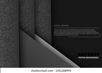 Modern Grey And White Background Vector Overlap Layer On Dark Space With Abstract Style For Background Design. Texture With Silver Glitters Dots Element Decoration.