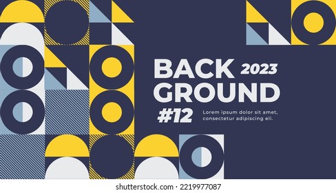 Modern grid banner with geometric shapes, geometry graphics and abstract background vector. Geometry grid pattern banner vivid presentation illustration