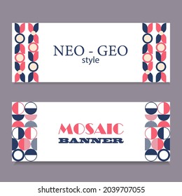 Modern grid flyer with geometric shapes