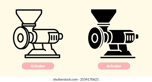 Modern Grinder Icon for Culinary Designs