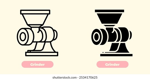 Modern Grinder Icon for Culinary Designs