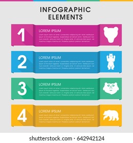 Modern grizzly infographic template. infographic design with grizzly icons includes . can be used for presentation, diagram, annual report, web design.