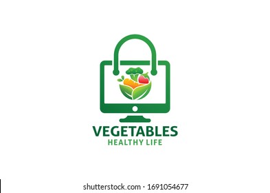 modern grocery logo design vector