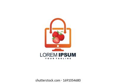 modern grocery logo design vector