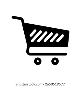 Modern grocery trolley symbol for online retail applications