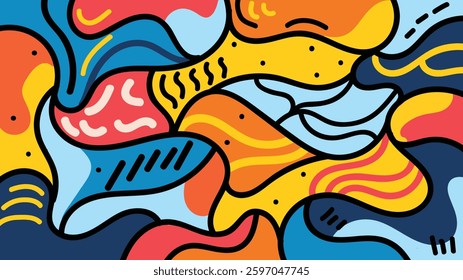 Modern groovy background design. Vector 10 editable file