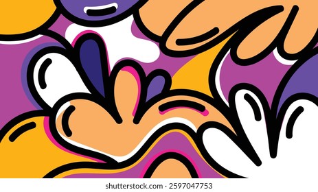 Modern groovy background design. Vector 10 editable file