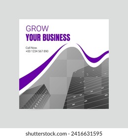 Modern grow your business social media cover template