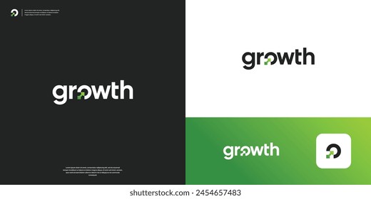 Modern growth financial logo design template.