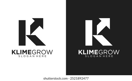 Modernes Logo-Design für Wachstum. Abstrakte Pfeil Formen Logo-Design in Anfangsbuchstaben K Grafik Vektorgrafik. Symbol, Symbol, Element der kreativen Vorlage